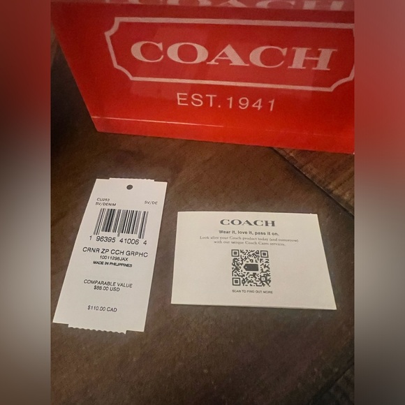 Coach Zip Corner Graphic Wristlet - Picture 6 of 6